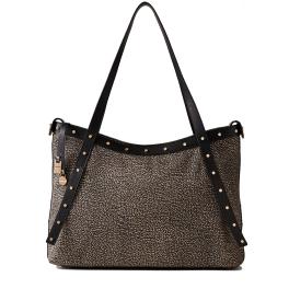 Borbonese Shopper Large OP Naturale Nero - 1