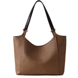 Borbonese Borsa a spalla Bolt Shopper Medium OP Naturale Nero - 1