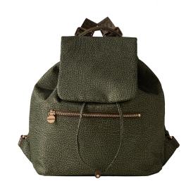 Borbonese Zaino Medium in Nylon Riciclato Verde Militare - 1