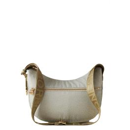Borbonese Luna Small Kaki Recycled Nylon Bag with pocket - 1
