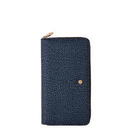 Borbonese Denim Zip Around Large Wallet with RFID made of Recycled Nylon - 1