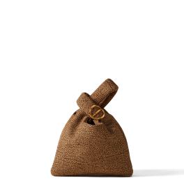 Borbonese Borsa a mano Twinnie Small in camoscio OP Naturale - 1