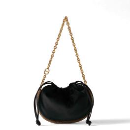 Borbonese Mini Borsa Coquille Nero OP Naturale - 1