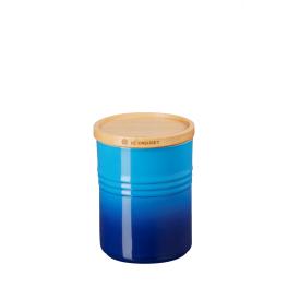 Le Creuset Barattolo M con coperchio in legno Azure Blue - 1