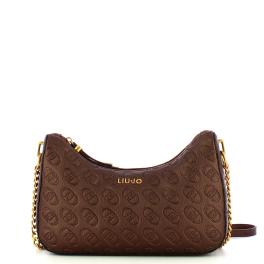 Liu Jo Borsa a spalla mezzaluna logo Brown Stone Met - 1