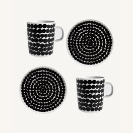 Marimekko Breakfast Set Oiva/Siirtolapuutarha Mugs + Plate - 1