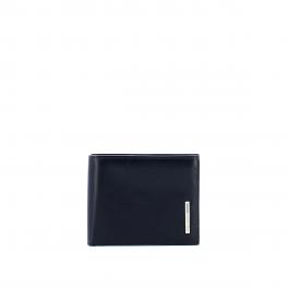 Men wallet with coin pouch Blue Square