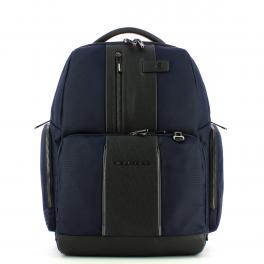 Piquadro Zaino Fast-Check Porta PC Brief 2 15.6  in tessuto riciclato con Luce LED - 1