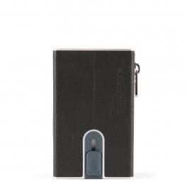 Piquadro Porta carte di credito con Sliding System con portamonete RFID Black Square - 1