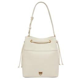 Pinko Borsa Secchiello Classic Bianco Seta Antique Gold - 1