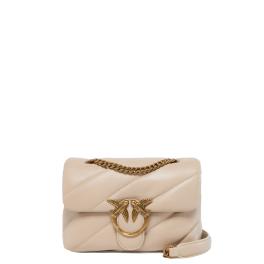Pinko Mini Borsa a tracolla Love Puff Maxi Quilt Beige Grigio Fumo Antique Gold - 1